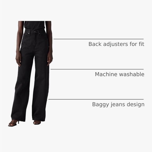 Levi’s Cinch Baggy Black Women's Jeans - Picture 4 of 9